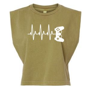 Gamer Heartbeat For Gaming Gift Garment-Dyed Women's Muscle Tee