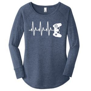 Gamer Heartbeat For Gaming Gift Women's Perfect Tri Tunic Long Sleeve Shirt