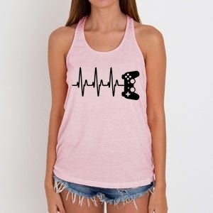 Gamer Heartbeat For Gaming Gift Women's Knotted Racerback Tank