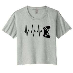 Gamer Heartbeat For Gaming Gift Women's Crop Top Tee