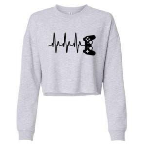 Gamer Heartbeat For Gaming Gift Cropped Pullover Crew