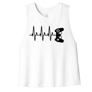 Gamer Heartbeat For Gaming Gift Women's Racerback Cropped Tank