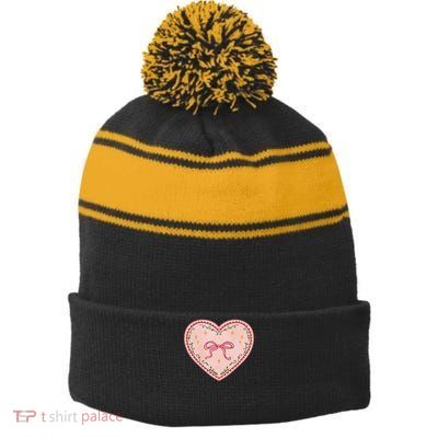 Gingerbread Heart Folk Festival Munich Stuttgart Bavaria Stripe Pom Pom Beanie
