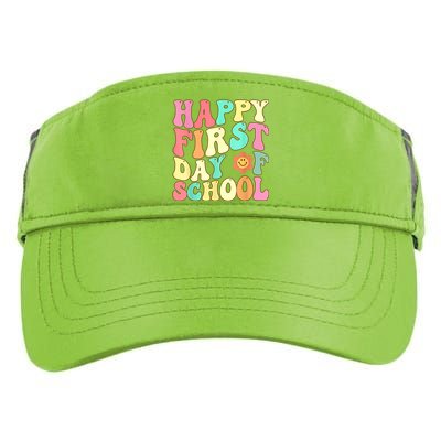 Groovy Happy First Day Of School Teacher Kids Back To School Adult Drive Performance Visor