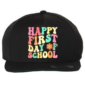 Groovy Happy First Day Of School Teacher Kids Back To School Wool Snapback Cap