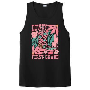 Groovy Howdy First Grade Cowboy Teacher PosiCharge Competitor Tank