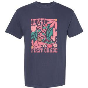 Groovy Howdy First Grade Cowboy Teacher Garment-Dyed Heavyweight T-Shirt