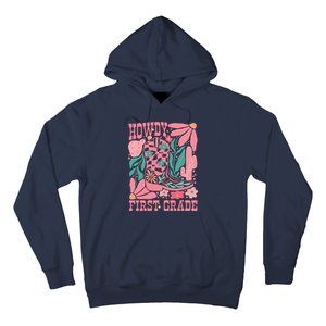 Groovy Howdy First Grade Cowboy Teacher Hoodie