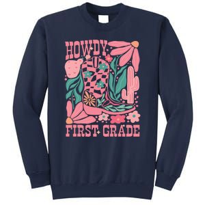 Groovy Howdy First Grade Cowboy Teacher Sweatshirt