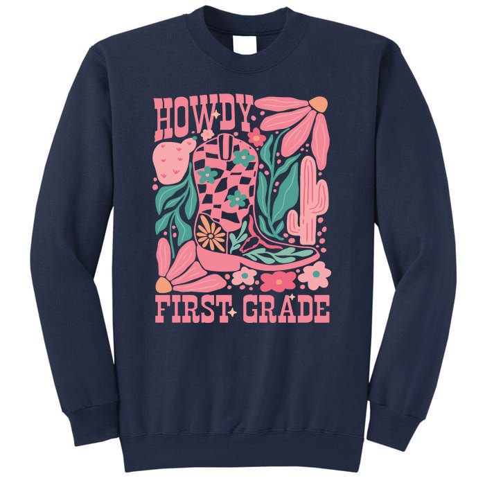 Groovy Howdy First Grade Cowboy Teacher Sweatshirt