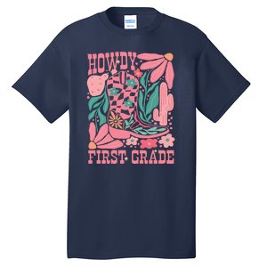 Groovy Howdy First Grade Cowboy Teacher Tall T-Shirt