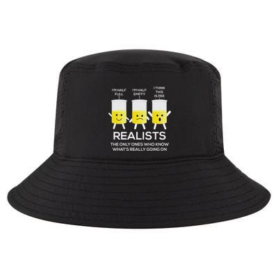 Glass Half Full Half Empty Funny Realists Philosophy Cool Comfort Performance Bucket Hat