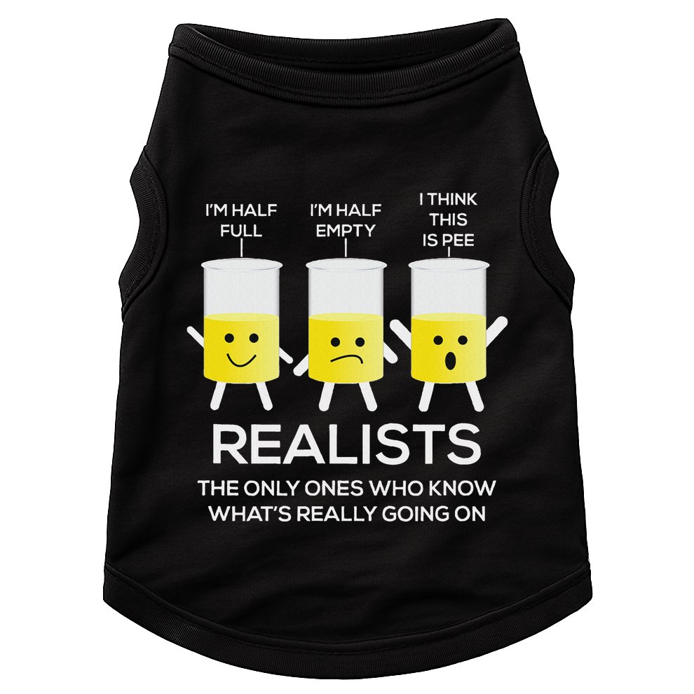 Glass Half Full Half Empty Funny Realists Philosophy Doggie Tank