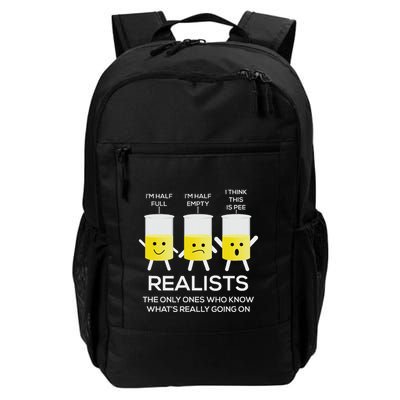 Glass Half Full Half Empty Funny Realists Philosophy Backpack
