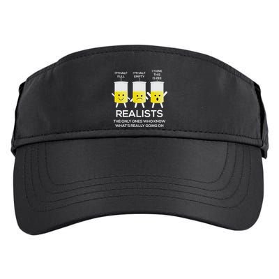 Glass Half Full Half Empty Funny Realists Philosophy Adult Drive Performance Visor
