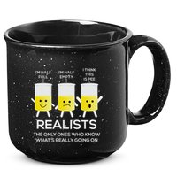 Glass Half Full Half Empty Funny Realists Philosophy 15oz Campfire Ceramic Mug