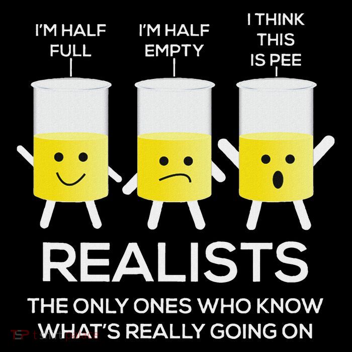 Glass Half Full Half Empty Funny Realists Philosophy Flatbill Hat