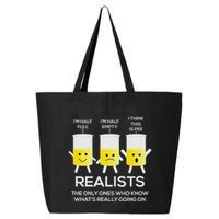 Glass Half Full Half Empty Funny Realists Philosophy 25L Jumbo Tote