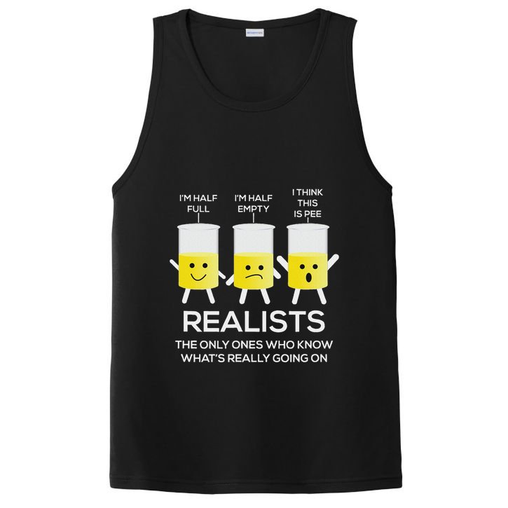Glass Half Full Half Empty Funny Realists Philosophy PosiCharge Competitor Tank
