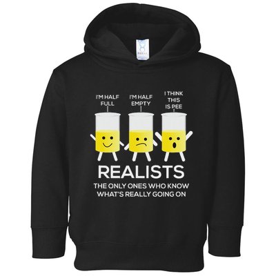 Glass Half Full Half Empty Funny Realists Philosophy Toddler Hoodie