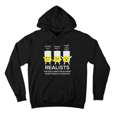 Glass Half Full Half Empty Funny Realists Philosophy Tall Hoodie
