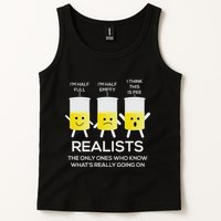 Glass Half Full Half Empty Funny Realists Philosophy Tank Top