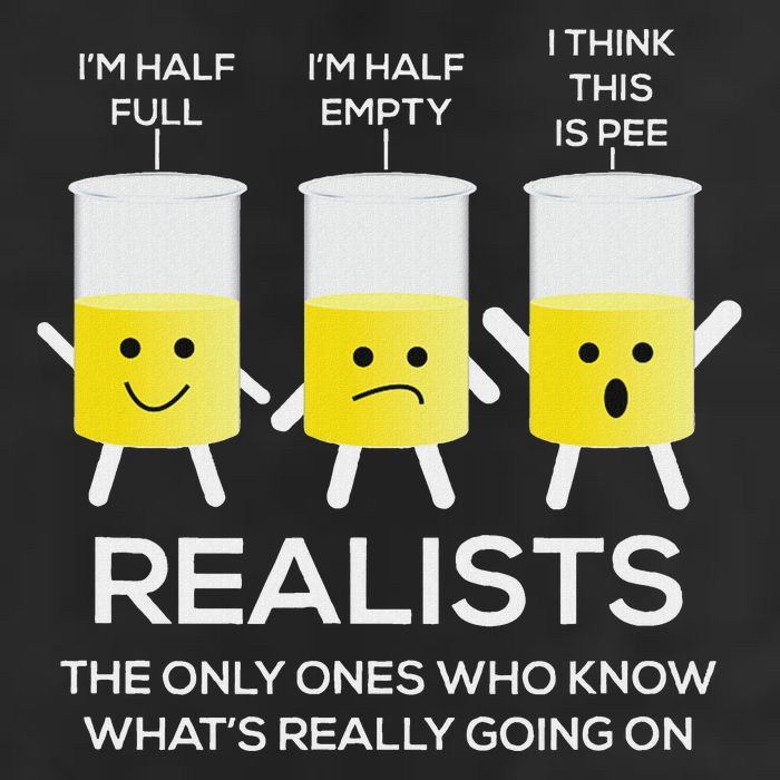Glass Half Full Half Empty Funny Realists Philosophy Golf Towel