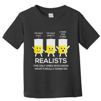 Glass Half Full Half Empty Funny Realists Philosophy Toddler T-Shirt