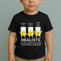 Glass Half Full Half Empty Funny Realists Philosophy Toddler T-Shirt