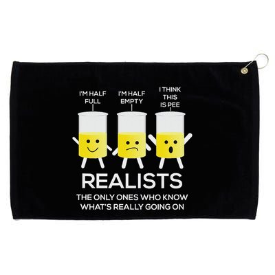 Glass Half Full Half Empty Funny Realists Philosophy Grommeted Golf Towel