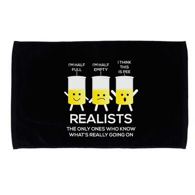 Glass Half Full Half Empty Funny Realists Philosophy Microfiber Hand Towel