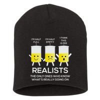 Glass Half Full Half Empty Funny Realists Philosophy Short Acrylic Beanie