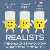 Glass Half Full Half Empty Funny Realists Philosophy Garment-Dyed Sweatshirt