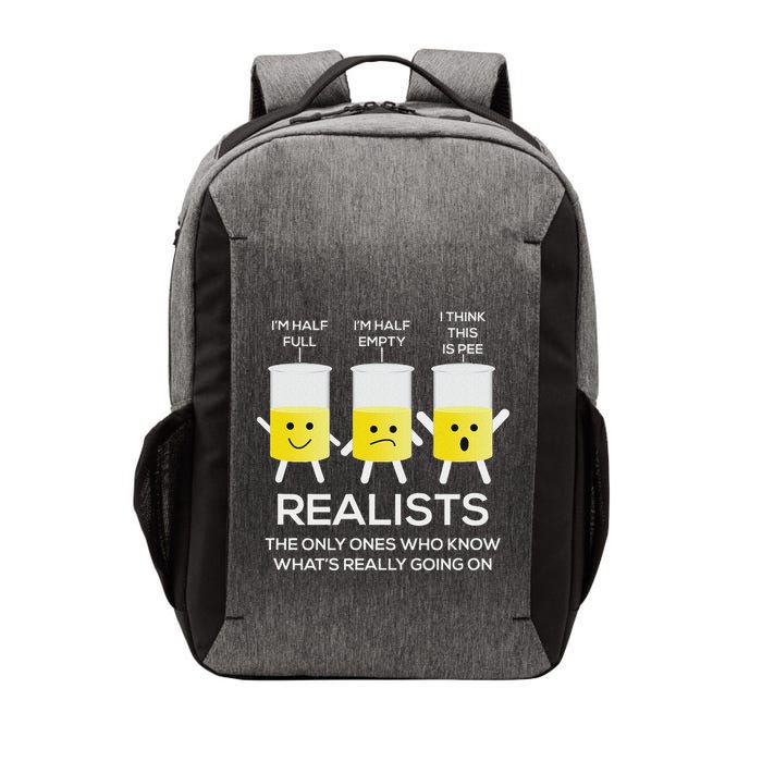 Glass Half Full Half Empty Funny Realists Philosophy Vector Backpack