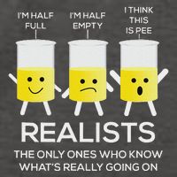 Glass Half Full Half Empty Funny Realists Philosophy Vector Backpack