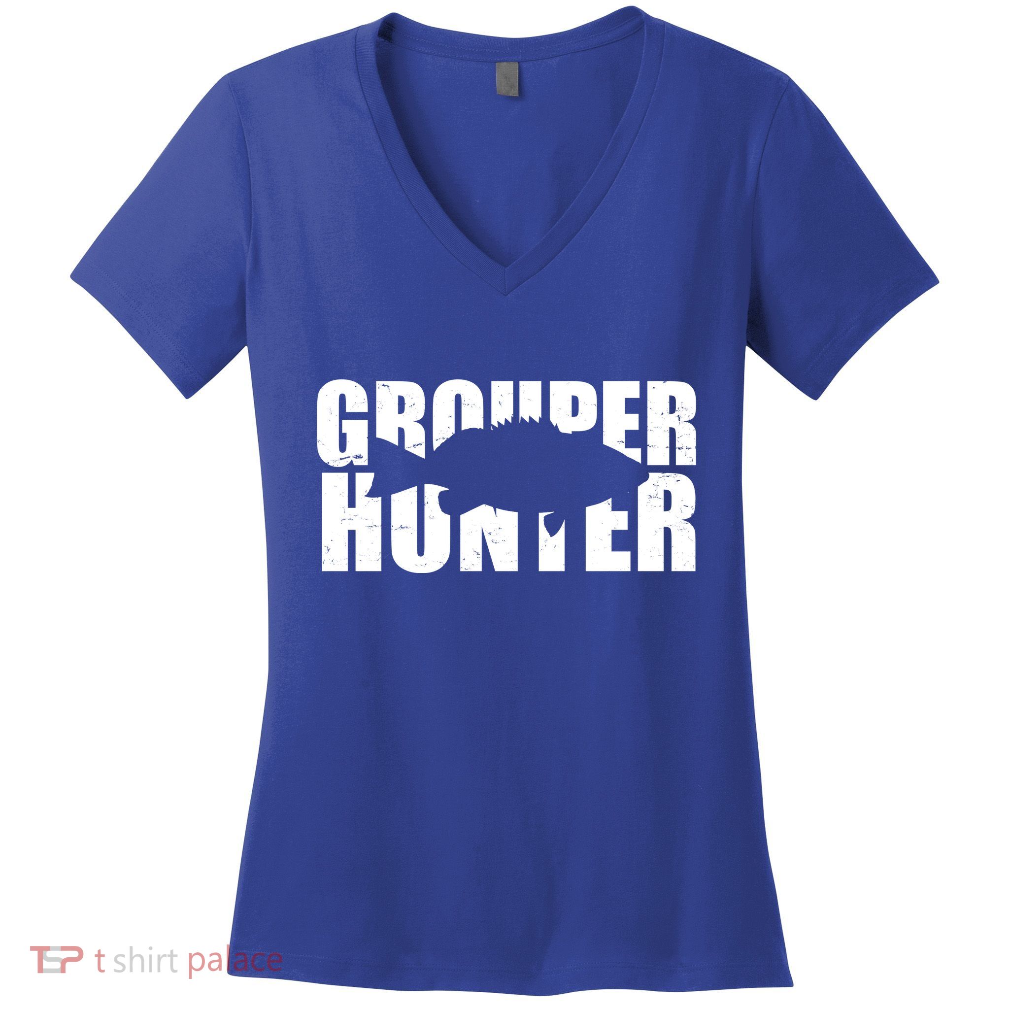 Grouper Hunter Fish Women's V-Neck T-Shirt