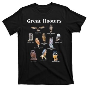 Great Hooter Funny Owl Lover Birding Birdwatcher Dad Joke T-Shirt