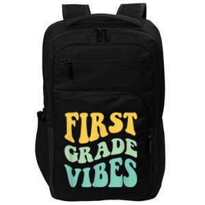 Groovy Happy First Day Of School Teacher Kids Back To School Impact Tech Backpack