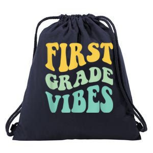 Groovy Happy First Day Of School Teacher Kids Back To School Drawstring Bag