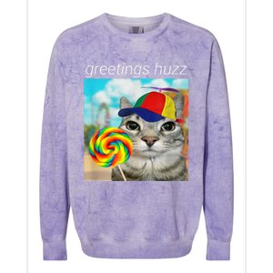 Greetings Huzz Funny Gen Z Gen Alpha Slang Meme Colorblast Crewneck Sweatshirt