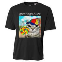 Greetings Huzz Funny Gen Z Gen Alpha Slang Meme Cooling Performance Crew T-Shirt