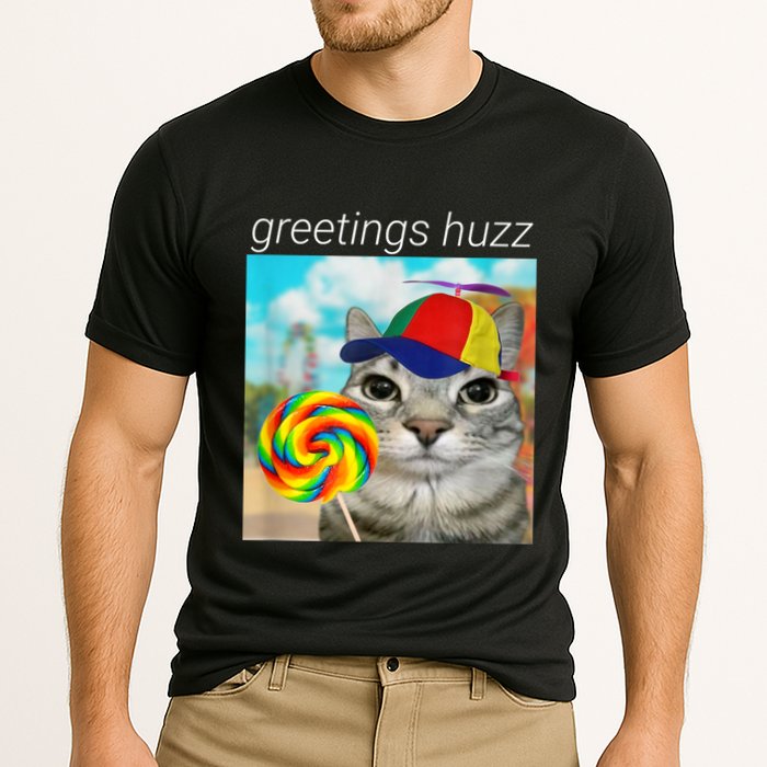 Greetings Huzz Funny Gen Z Gen Alpha Slang Meme Cooling Performance Crew T-Shirt