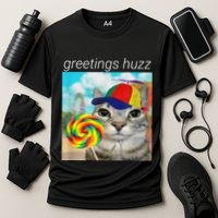 Greetings Huzz Funny Gen Z Gen Alpha Slang Meme Cooling Performance Crew T-Shirt