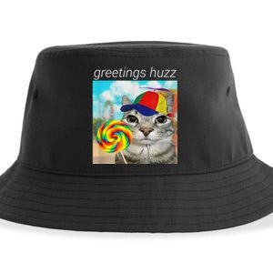 Greetings Huzz Funny Gen Z Gen Alpha Slang Meme Sustainable Bucket Hat