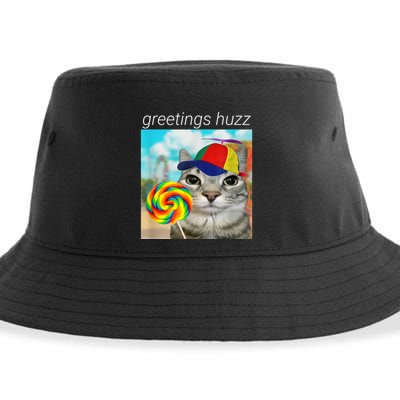 Greetings Huzz Funny Gen Z Gen Alpha Slang Meme Sustainable Bucket Hat