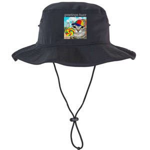 Greetings Huzz Funny Gen Z Gen Alpha Slang Meme Legacy Cool Fit Booney Bucket Hat