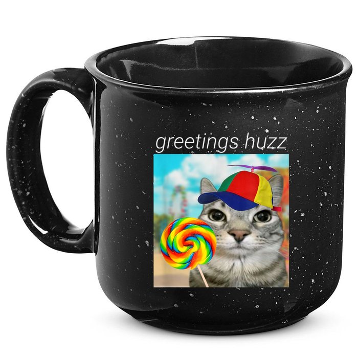 Greetings Huzz Funny Gen Z Gen Alpha Slang Meme 15oz Campfire Ceramic Mug