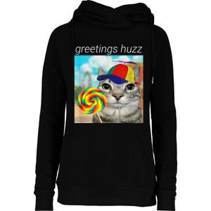 Greetings Huzz Funny Gen Z Gen Alpha Slang Meme Womens Funnel Neck Pullover Hood