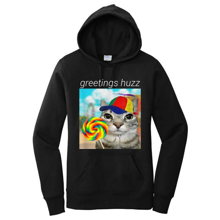 Greetings Huzz Funny Gen Z Gen Alpha Slang Meme Women's Pullover Hoodie