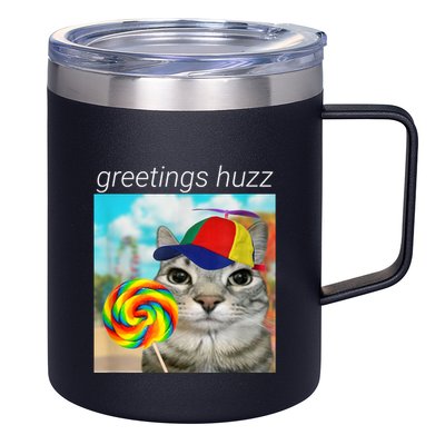 Greetings Huzz Funny Gen Z Gen Alpha Slang Meme 12oz Stainless Steel Coffee Mug